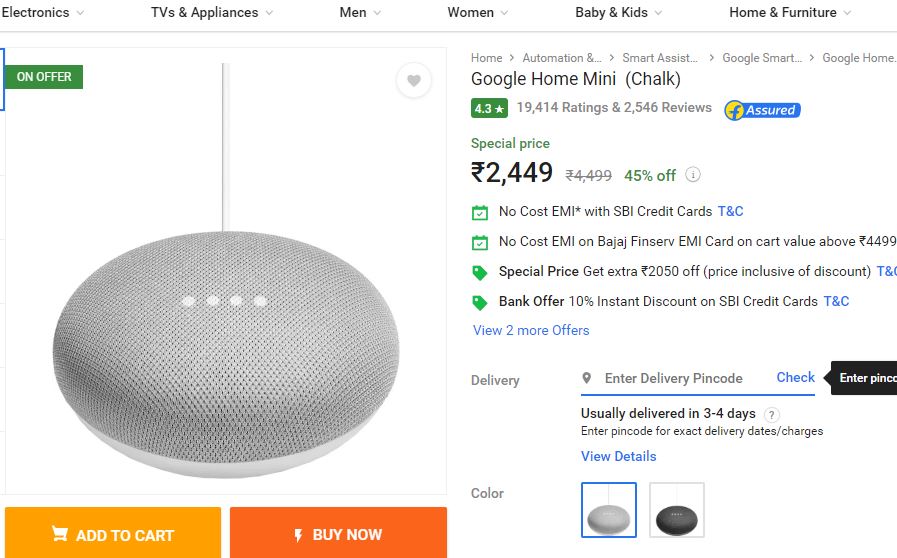 Google home and amazon echo dot price cut in diwali